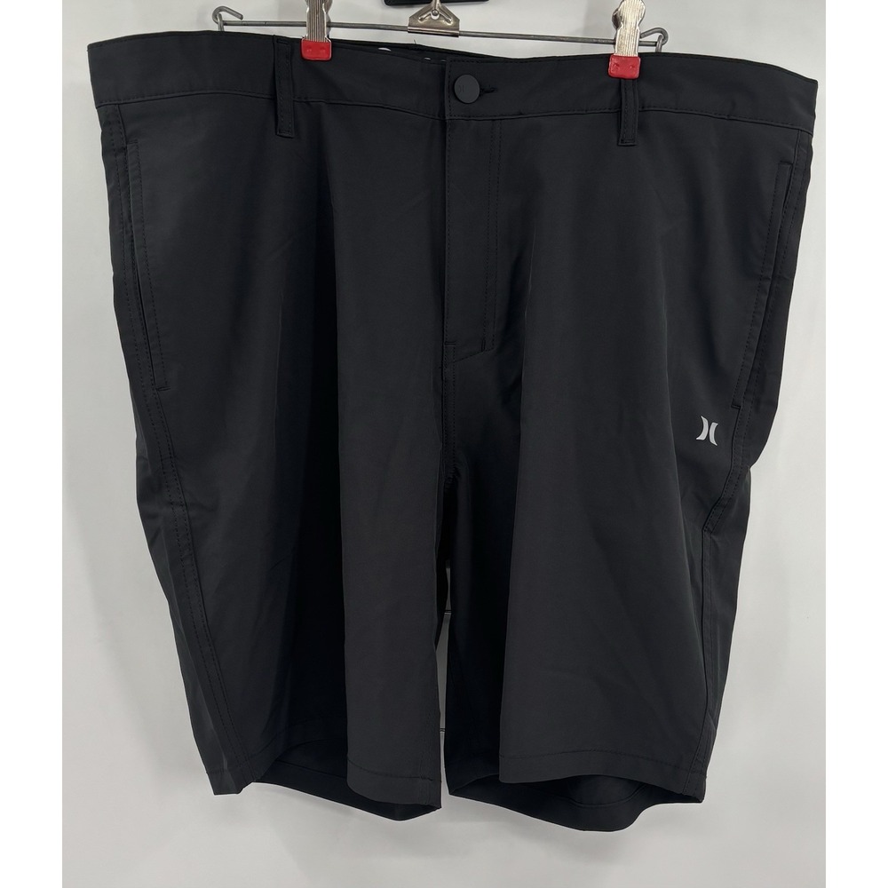 Hurley Stretch Black Flat Front Hybrid Quickdry Walk Shorts Mens Size 40